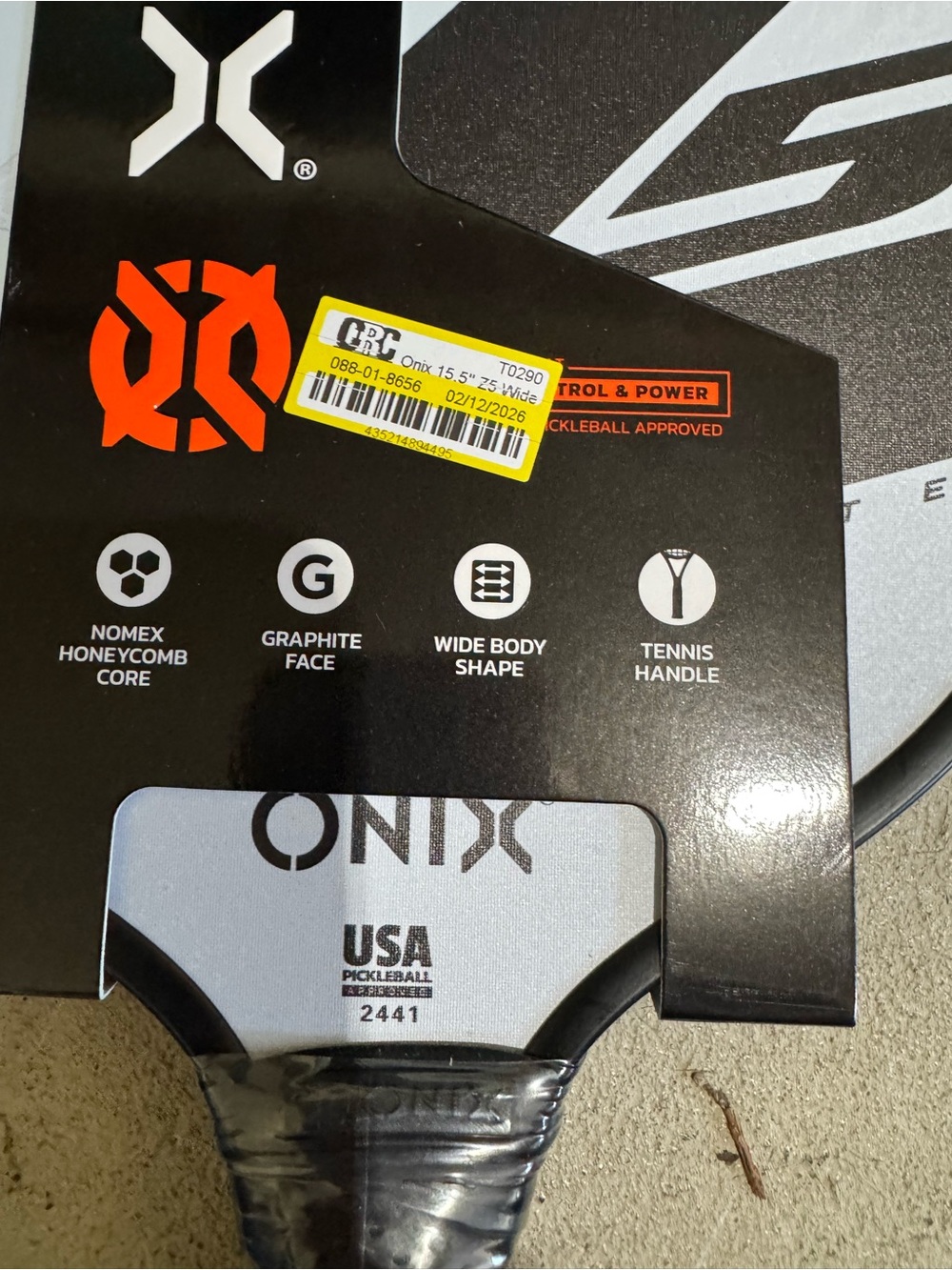 ONIX Graphite Z5 Pickleball Paddle - Black and White NWT - Picture 3 of 6